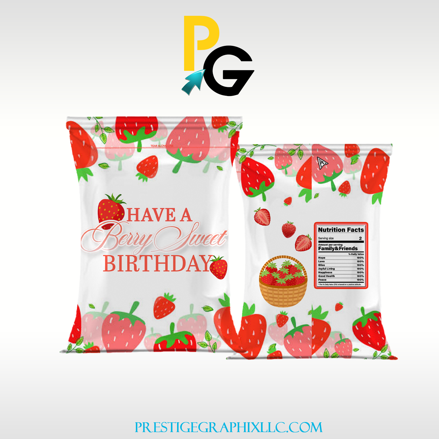 Berry Sweet Strawberry Chip Bag Printable